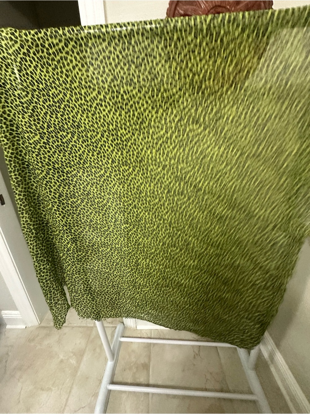 Leopard print, Lime Green Scarf